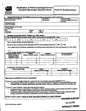 Fillable Online Industrial Stormwater General Permit Washington State