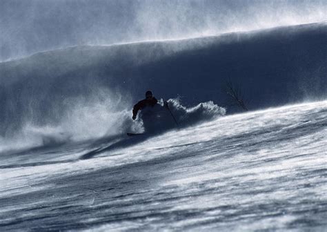 Skier In Deep Powder On | Free Photo - rawpixel