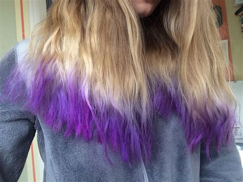 Blonde Ombre Purple Dip Dye Hair Pastel Purple Dip Dye Dip Dye Hair