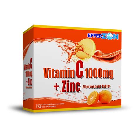 EXP 29 05 2024 3 TUBES X 10 TABS EFFERZON VITAMIN C 1000MG ZINC