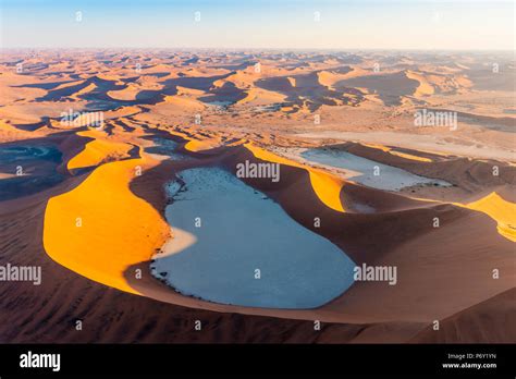 Sossusvlei, Namib-Naukluft National Park, Namibia, Africa. Aerial view ...