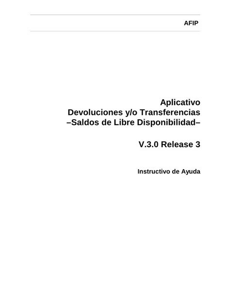 PDF Aplicativo Devoluciones Y O Transferencias Saldos De AFIP