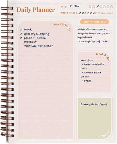 To Do List Spiral Notebook, Undated Daily Planner - 8 x 6" Task Checklist Planner, 1 - QFC