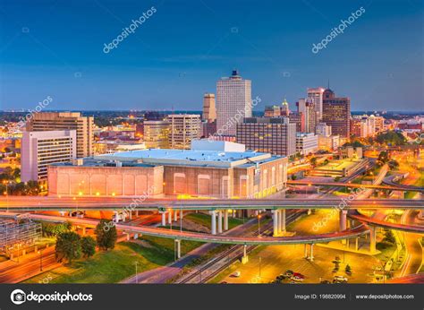 Memphis Tennessee Usa Downtown City Skyline Highways Dusk — Stock Photo ...