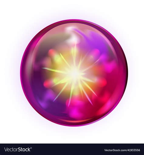 Fantasy orb realistic glass magic light ball Vector Image