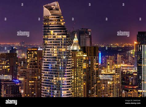 Bangkok skyline landscape at night, Thailand Stock Photo - Alamy