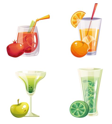 C Ctel Alcohol Bebidas Tropicales Conjunto Aislado Ilustraci N De