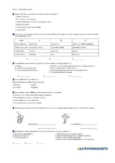 Biolka Stawonogi Biologia Zakres Podstawowy Studocu