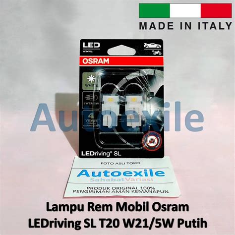 Jual Osram LEDriving SL T20 W21 5W White Putih Italy Lampu Rem LED