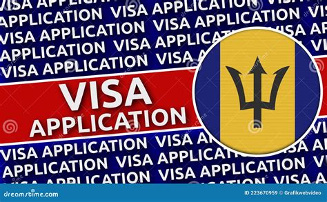 Barbados Visa Stamp Travel By Plane Visa Or Immigration Stamp Vector