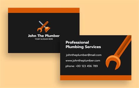 Free Minimalist Plumbing Premium Service Business Card Templates To