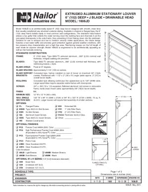 Fillable Online Submittal Model 1606JD Extruded Aluminum Stationary