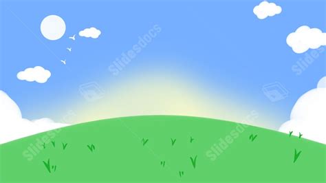 Fondo Cartel De Nube Verde Azul C Sped Nubes Blancas Dibujos Animados