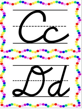 Cursive Alphabet Rainbow Theme By Becker Besties TPT