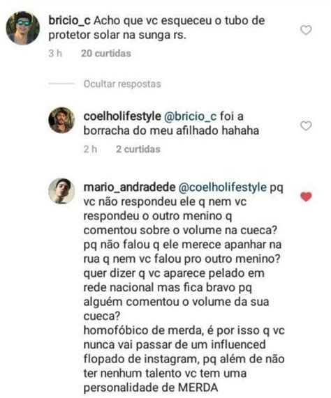 Ex Quase Bbb Andr Coelho Destila Homofobia Em Post No Instagram