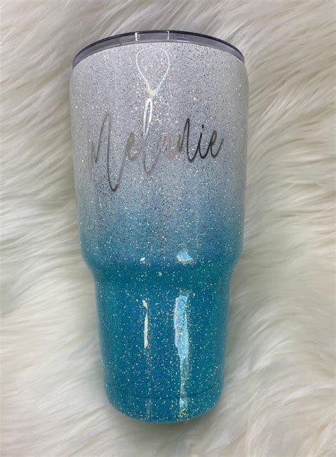 Custom Glitter Wine Tumbler Ombré Wine Tumbler Personalized Etsy