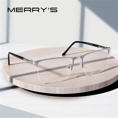 MERRYS Gafas de aleación de titanio para hombre montura cuadrada