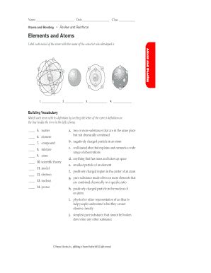 Fillable Online Atoms And Bonding Elements And Atoms Fax Email Print