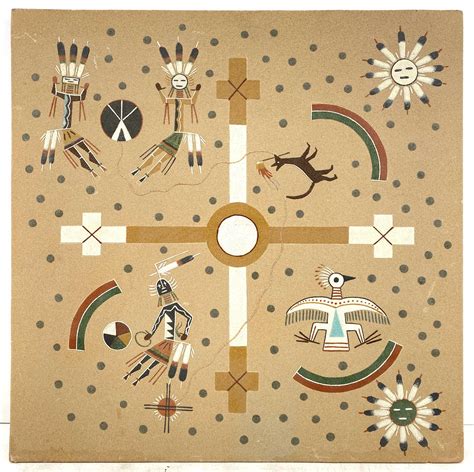 Lot Navajo Creation Story Sand Painting By Begay