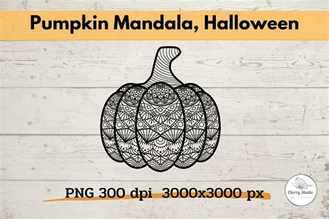 Pumpkin Mandala Halloween V01 Graphic By Chorry Studio Creative Fabrica