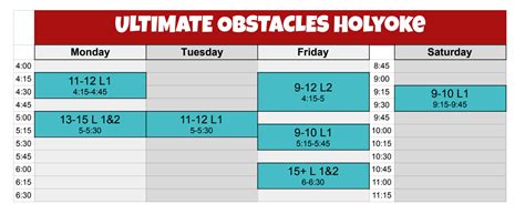 Holyoke Youth Classes - Ultimate Obstacles