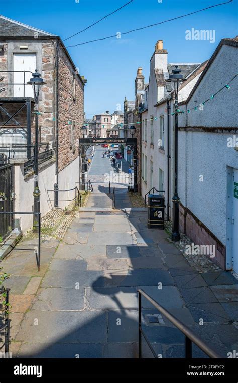 Market Brae Steps Stairs With Sign At Invergordon Scotland Vertical