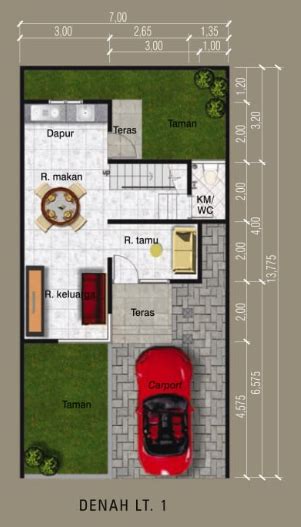 Desain Rumah Tanah Meter Lantai Ruang Rupa Arsitek