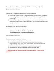 Part 3 - Business Plan - Proposal Outline Pitch Presentation Proposal ...