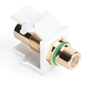 Leviton QuickPort RCA Gold Plated Connector Red Stripe White 40830 BWR