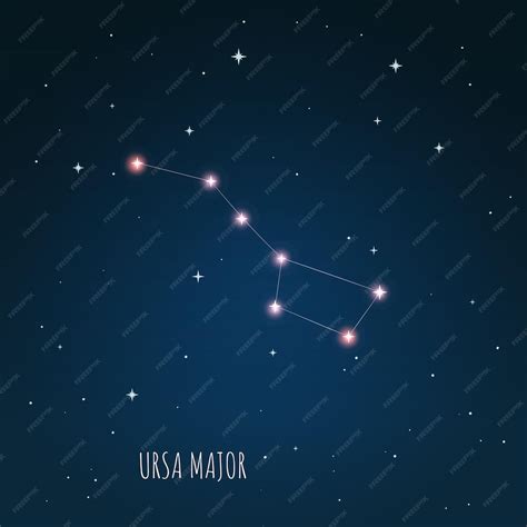 Constelação Ursa Maior Ursa Major No Fundo Do Céu Estrelado Vetor