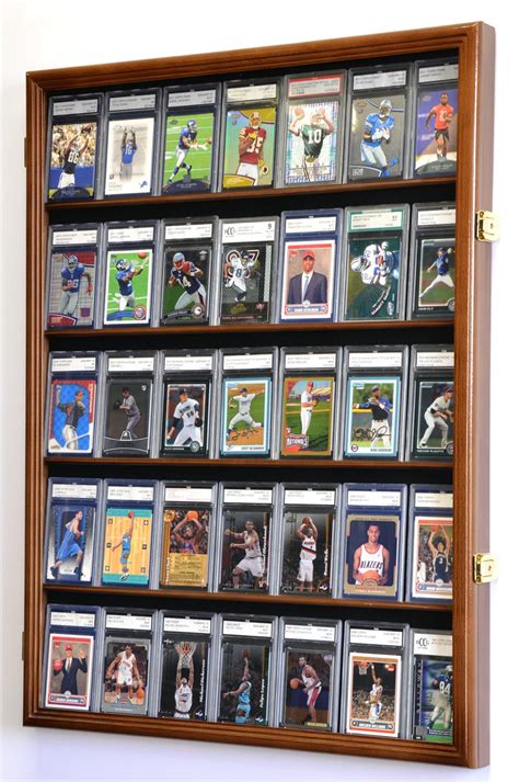 35 Gradedslabbed Sports Card Display Case Wall Mount Cabinet