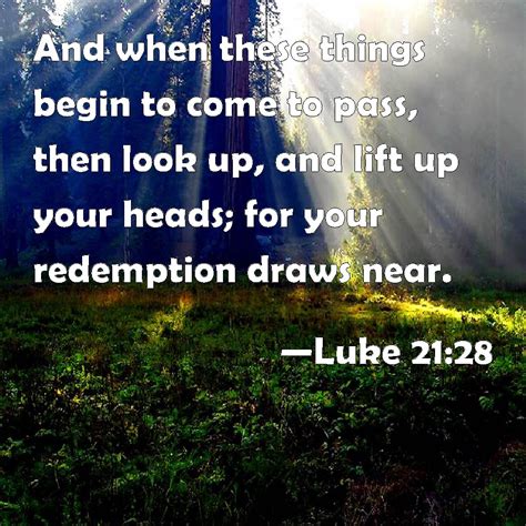 Luke 21 28 And When These Things Begin To Come To Pass Then Look Up And Lift Up Your Heads