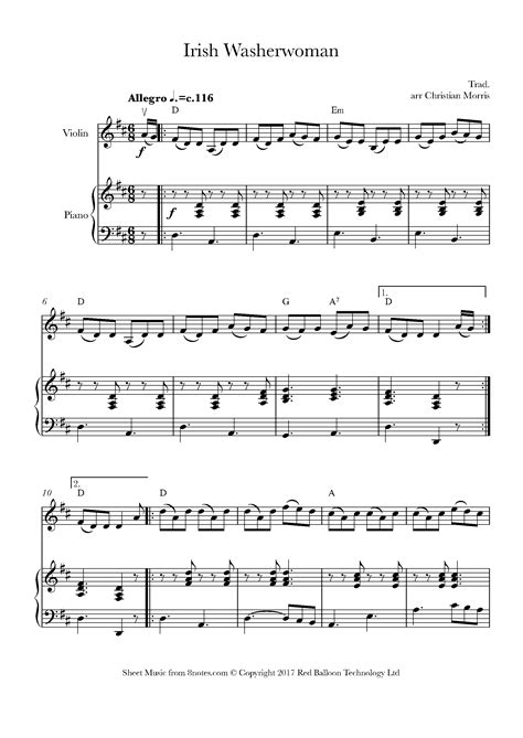 Irish Washerwoman Sheet Music For Violin