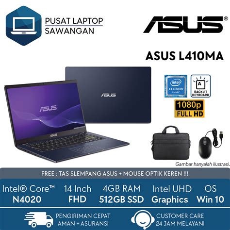 Jual Laptop Pelajar Asus Vivobook L Ma Intel N Gb Gb Ssd