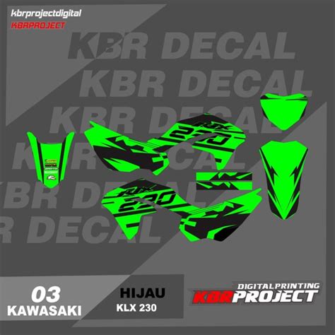 COD KLX 230 Decal Sticker Motor KAWASAKI KLX 230 KBR 03 Decal Stiker