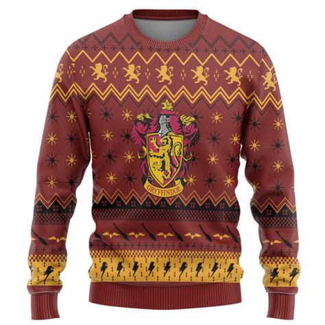 Harry Potter Gryffindor House Ugly Christmas Sweater All Day Tee