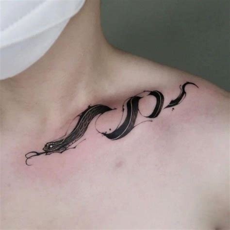 Koupit Online Collarbone Tattoo Stickers Black Snake Temporary Tattoo