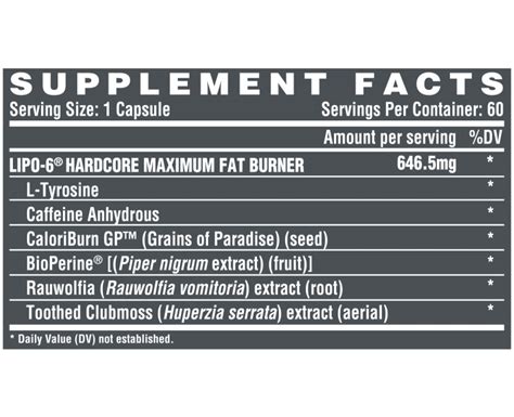 Lipo Hardcore Caplets Nutrex Pl Suplementos