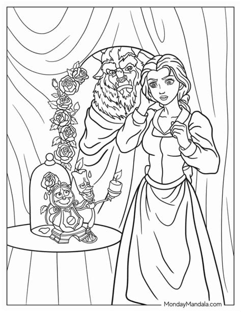 Disney Beauty And The Beast Rose Coloring Pages