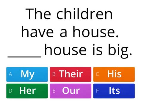 Possessive Adjectives Quiz