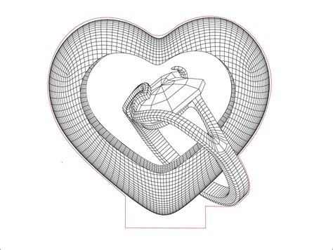 Buy Heart With Ring Svg D Illusion Acrylic Lamp Vector D Night Lamp