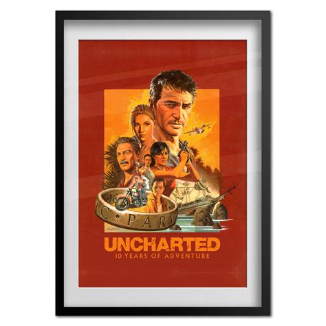 Uncharted Game Poster 10 Years Anniversary Art Pira Boxes Pira