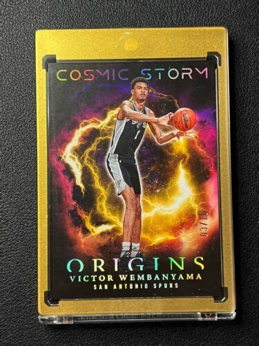 VICTOR WEMBANYAMA 2023 24 PANINI ORIGINS 14 COSMIC STORM ROOKIE GOLD