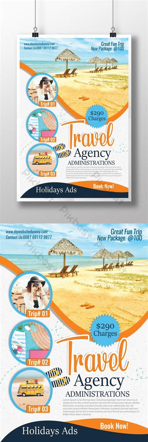 Travel Agency Advertisement Poster Template Psd Free Download Pikbest