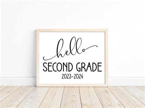 Hello 2nd Grade Sign, First Day of 2nd Grade Sign, Printable First Day of School Sign, First Day ...