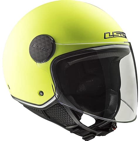 Casco Moto Jet Ls2 OF558 SPHERE LUX Solid Giallo Fluo Visiera Fumè