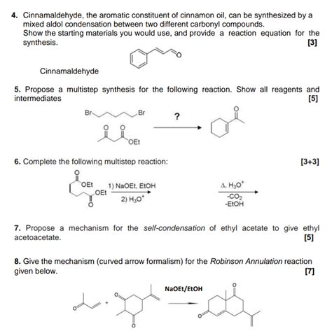 Solved 4 Cinnamaldehyde The Aromatic Constituent Of