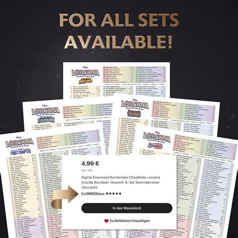Digital Download Card List Checklist Lorcana Shimmering Skies English