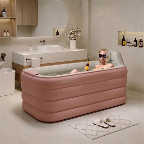 Hot Tub Inflatable Folding Bathtub Portable Blow Up Bath Tubs Quick Drain Design Foldable