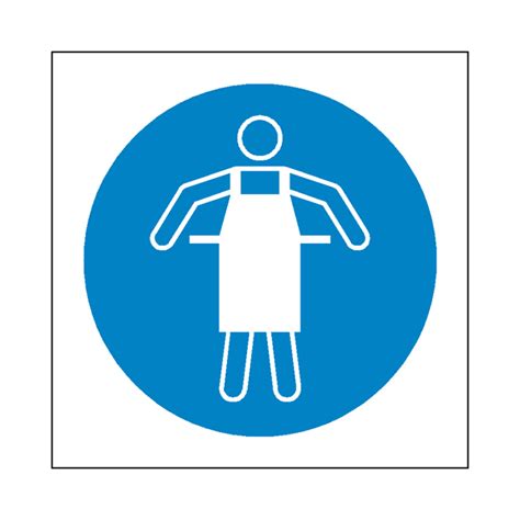 Use Protective Apron Symbol Sign Pvc Safety Signs